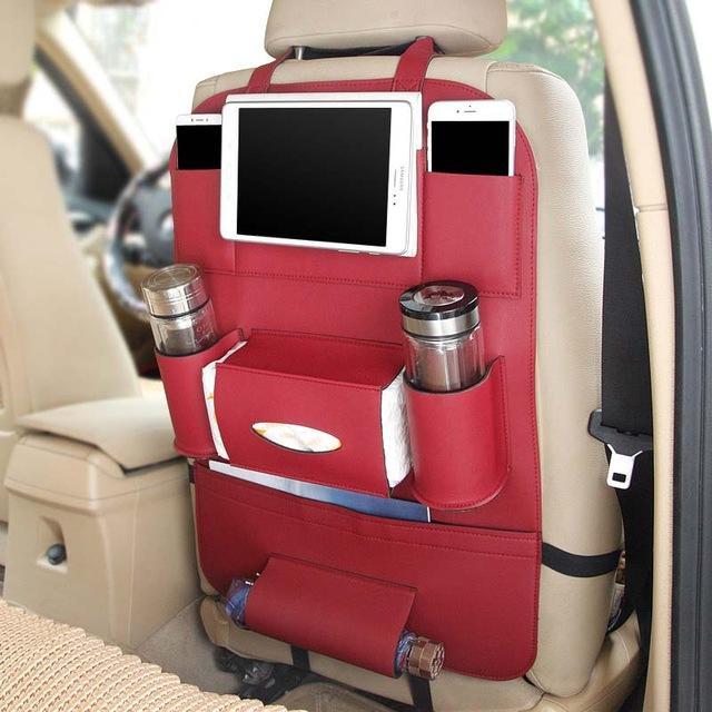 Premium Leather Car Seat Organizer – Stylish, Spacious, Clutter-Free