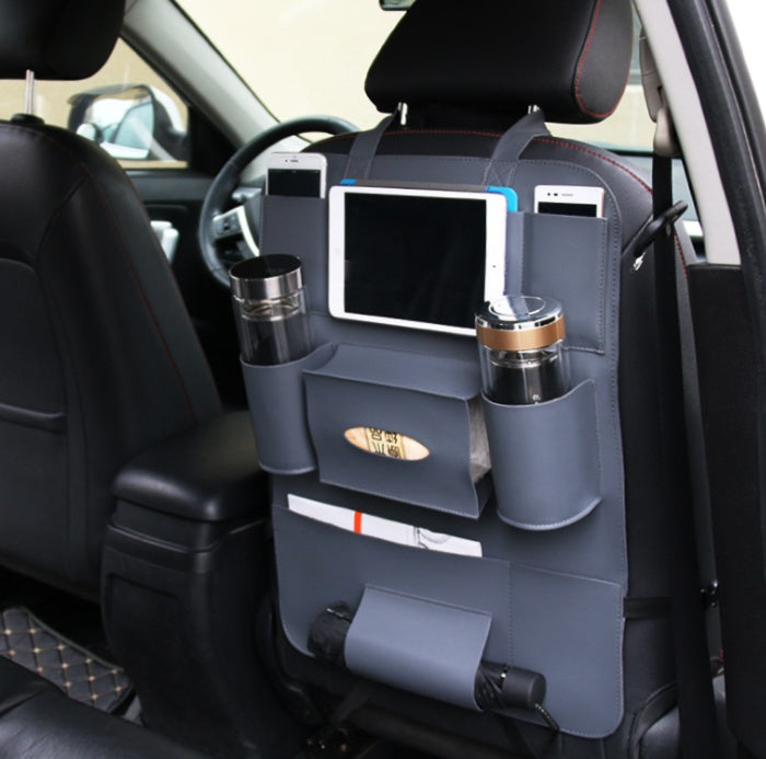 Premium Leather Car Seat Organizer – Stylish, Spacious, Clutter-Free