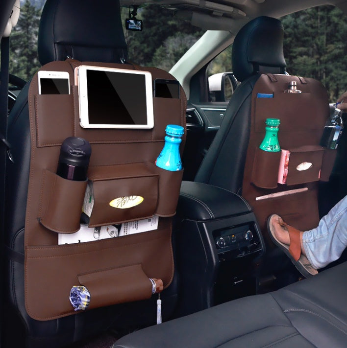 Premium Leather Car Seat Organizer – Stylish, Spacious, Clutter-Free